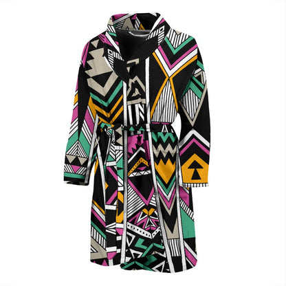 Tribal Aztec Triangle Men Bath Robe