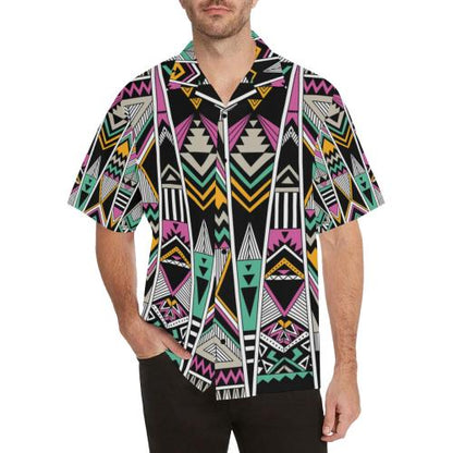 Tribal Aztec Triangle Men Hawaiian Shirt