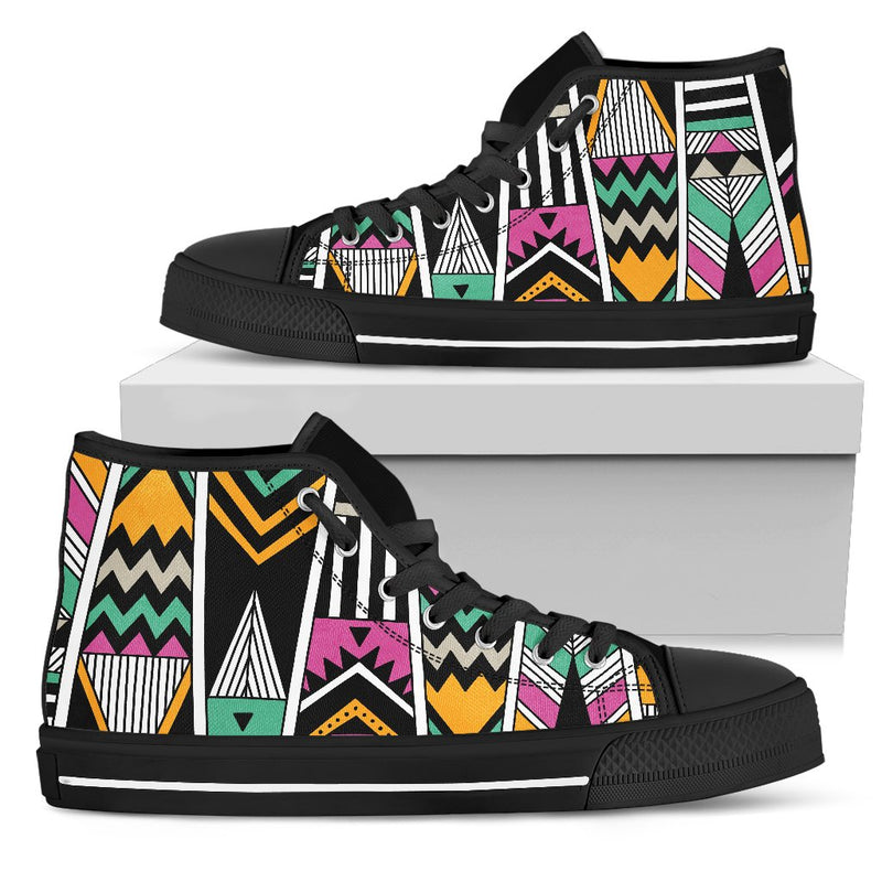 Tribal Aztec Triangle Men High Top Shoes