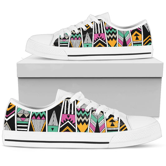 Tribal Aztec Triangle Men Low Top Shoes