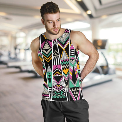 Tribal Aztec Triangle Men Tank Top