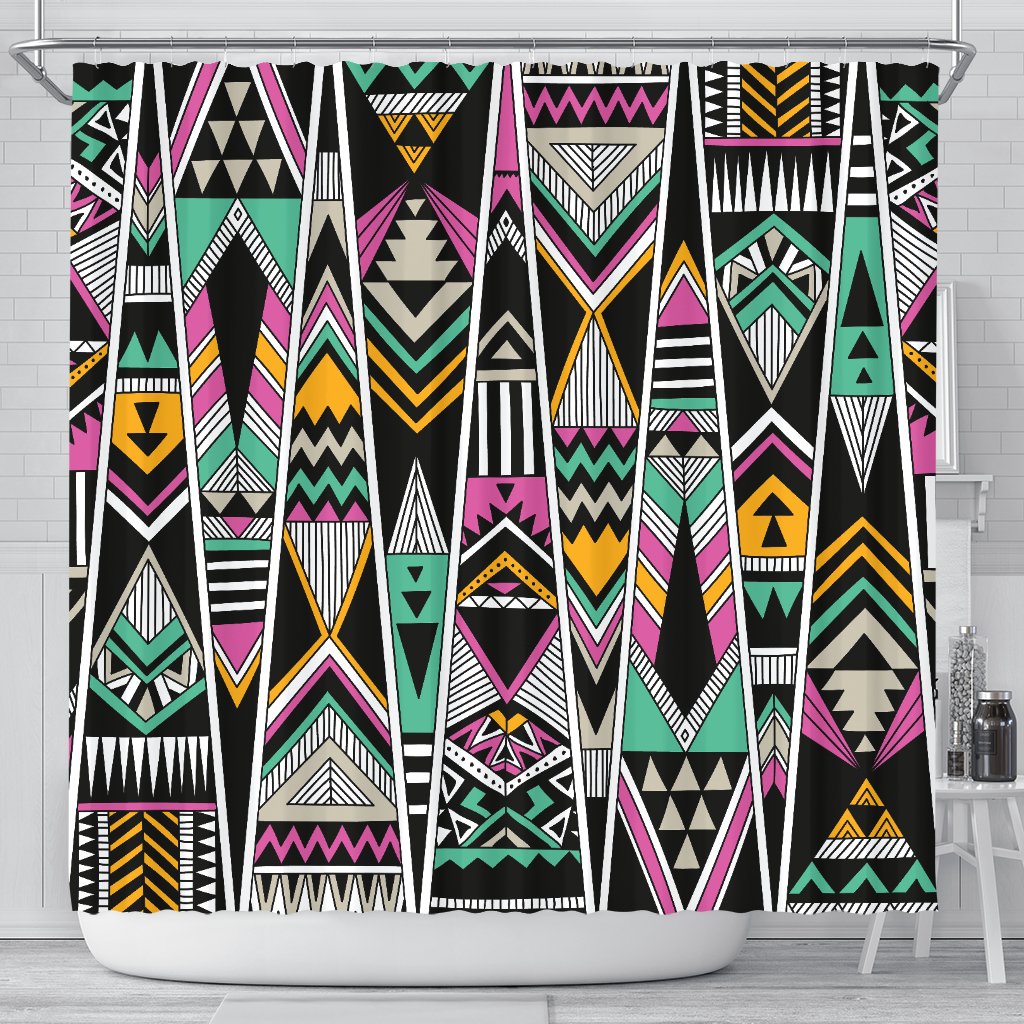 Tribal Aztec Triangle Shower Curtain
