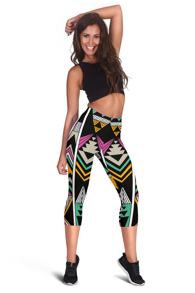 Tribal Aztec Triangle Women Capris