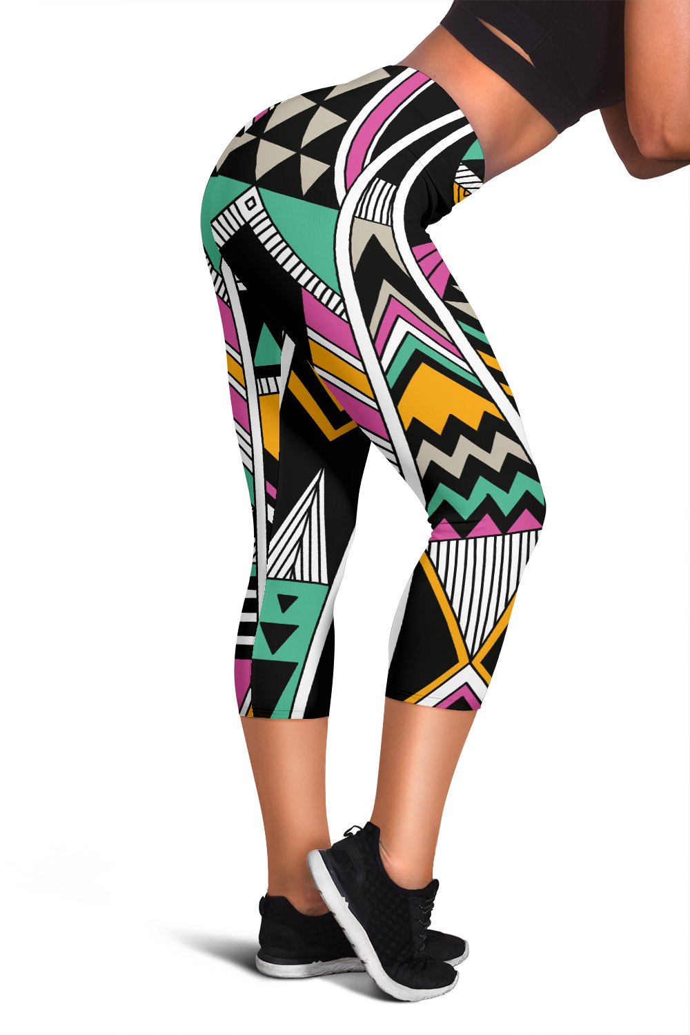 Tribal Aztec Triangle Women Capris