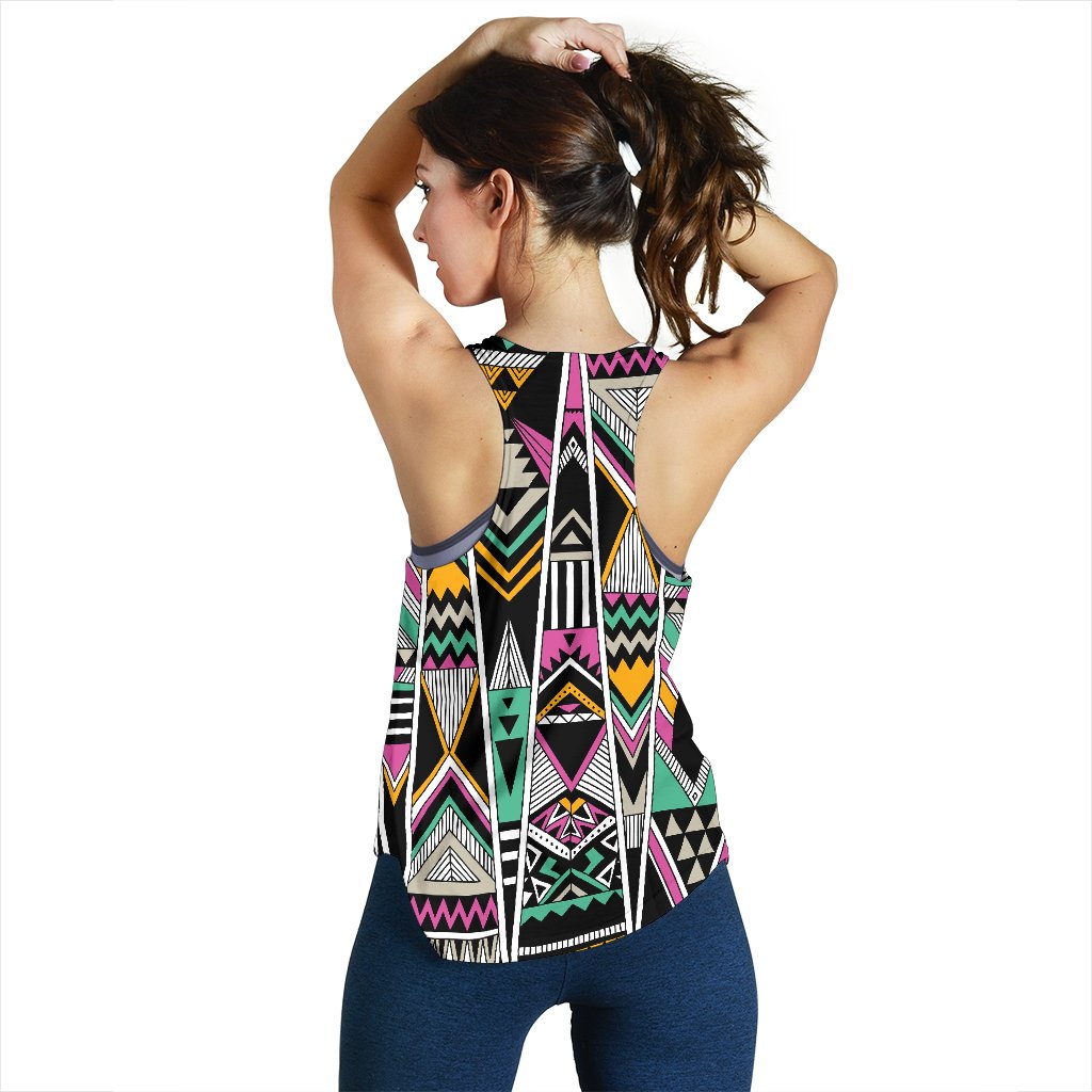 Tribal Aztec Triangle Women Racerback Tank Top