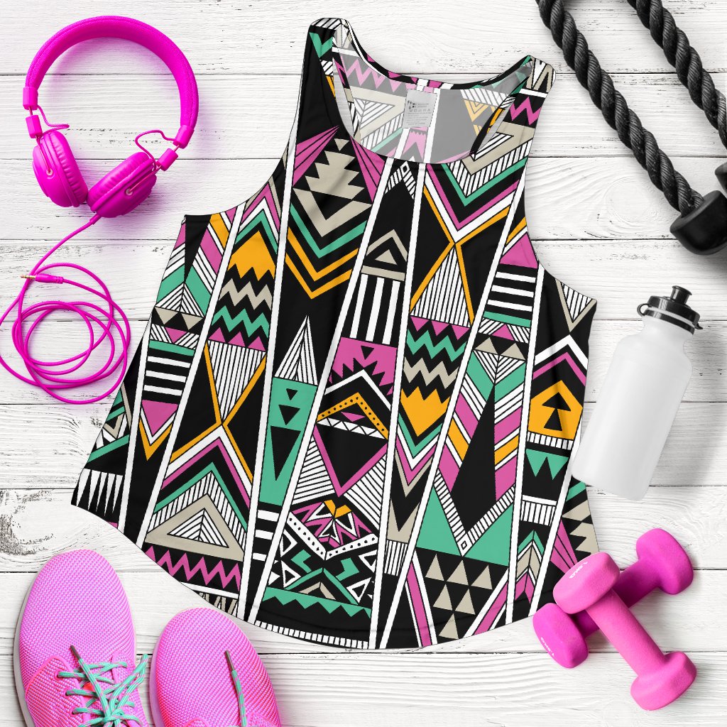 Tribal Aztec Triangle Women Racerback Tank Top