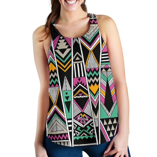 Tribal Aztec Triangle Women Racerback Tank Top