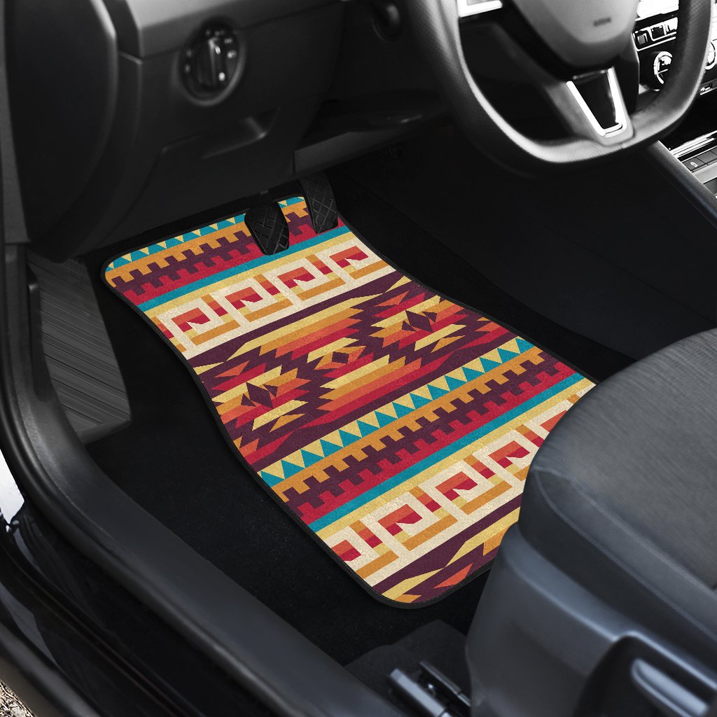 Tribal Aztec Vintage Front and Back Car Floor Mats