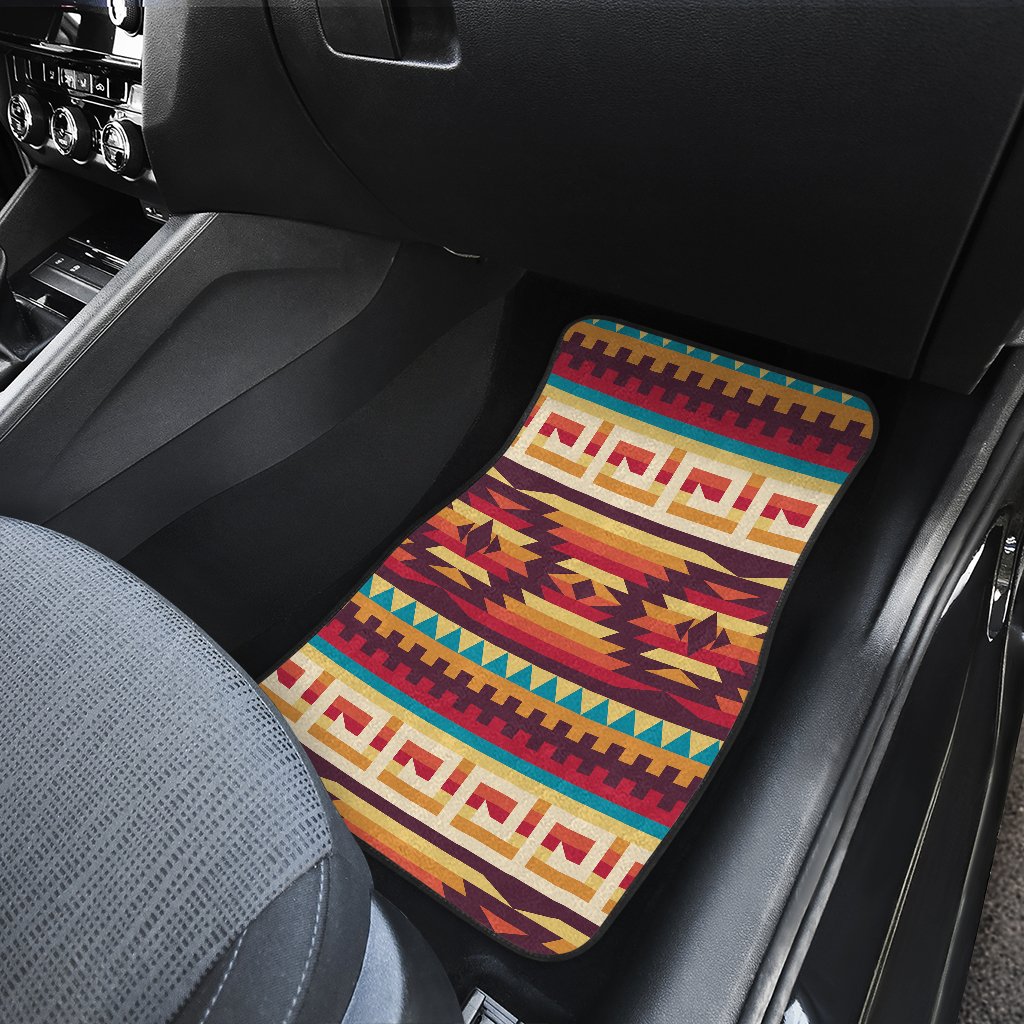 Tribal Aztec Vintage Front and Back Car Floor Mats