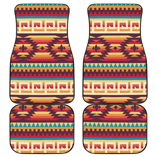 Tribal Aztec Vintage Front and Back Car Floor Mats