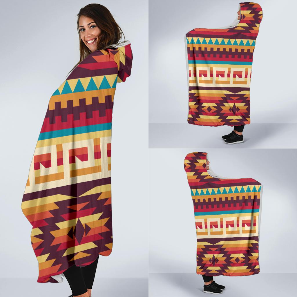 Tribal Aztec Vintage Hooded Blanket-JORJUNE.COM