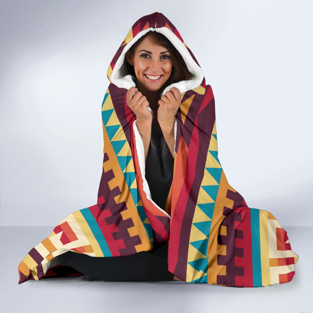 Tribal Aztec Vintage Hooded Blanket-JORJUNE.COM