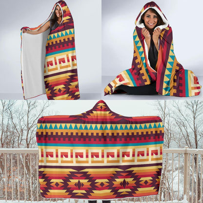 Tribal Aztec Vintage Hooded Blanket-JORJUNE.COM