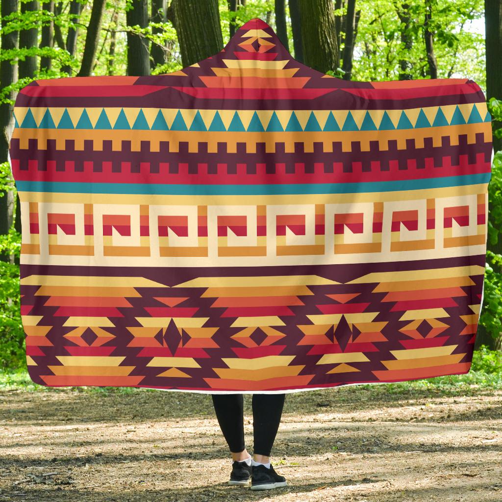 Tribal Aztec Vintage Hooded Blanket-JORJUNE.COM