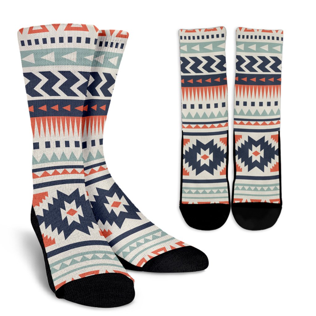 Tribal Aztec vintage pattern Crew Socks