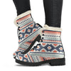 Tribal Aztec Vintage Pattern Faux Fur Leather Boots