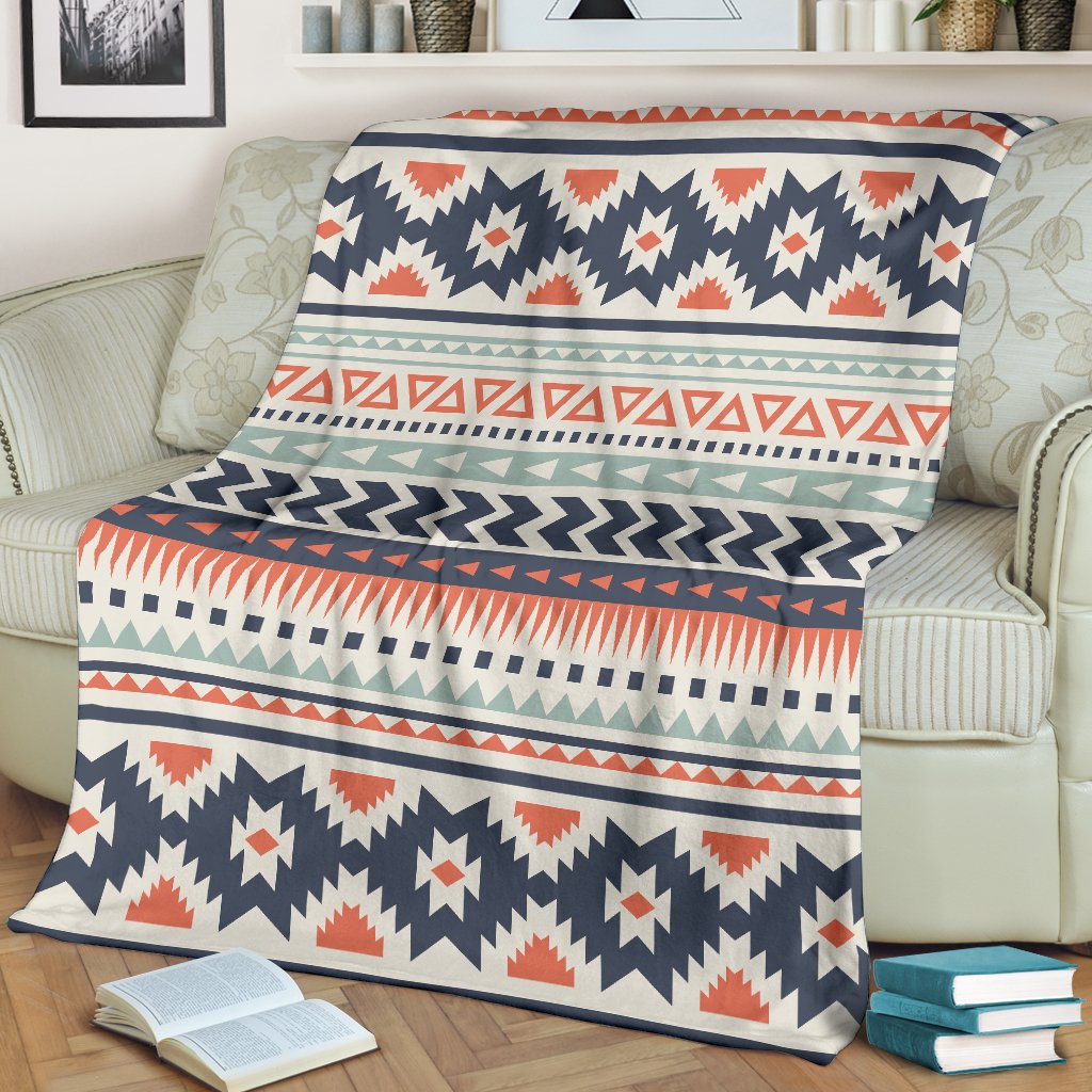 Tribal Aztec Vintage Pattern Fleece Blanket