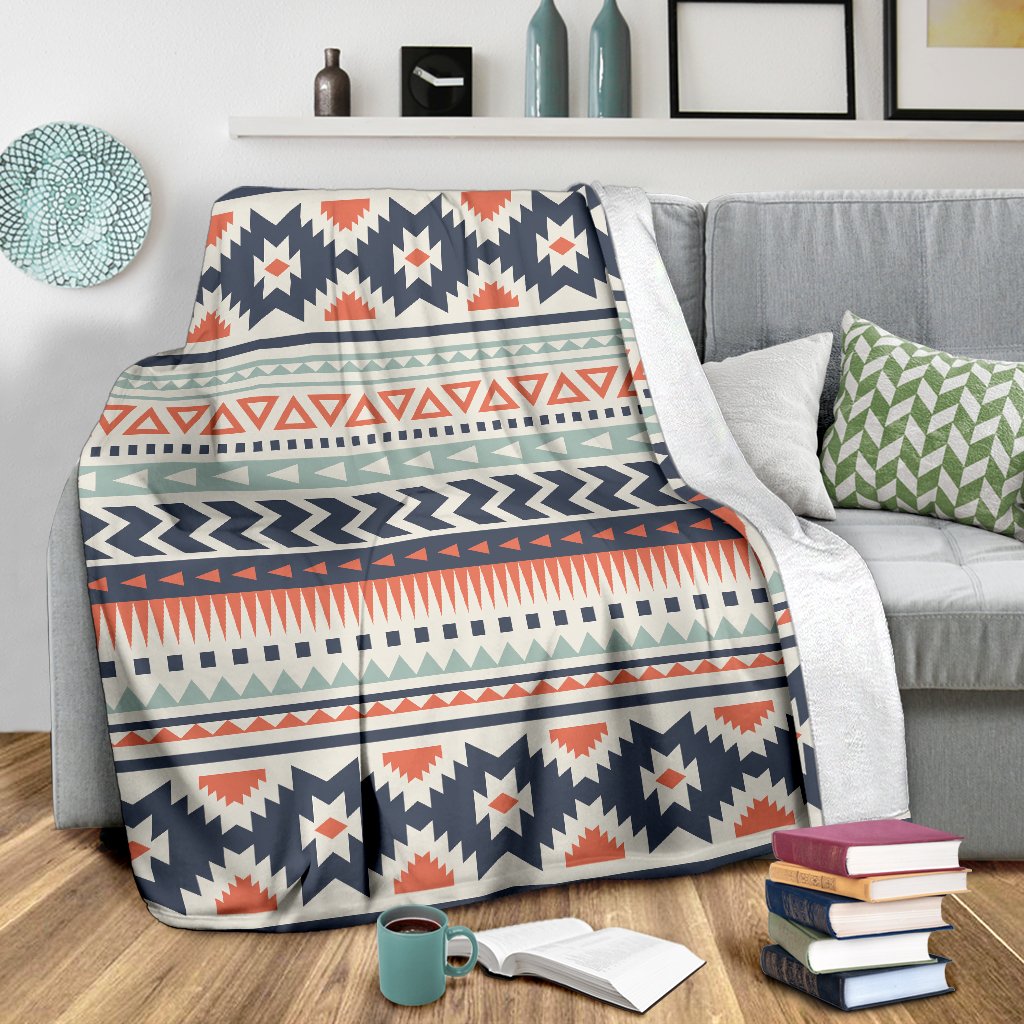 Tribal Aztec Vintage Pattern Fleece Blanket