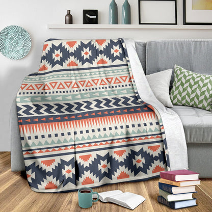 Tribal Aztec Vintage Pattern Fleece Blanket