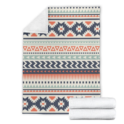 Tribal Aztec Vintage Pattern Fleece Blanket