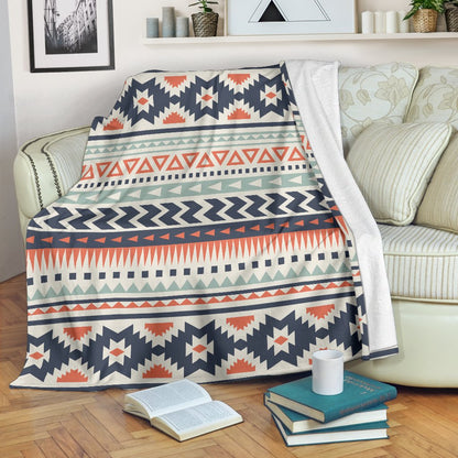 Tribal Aztec Vintage Pattern Fleece Blanket