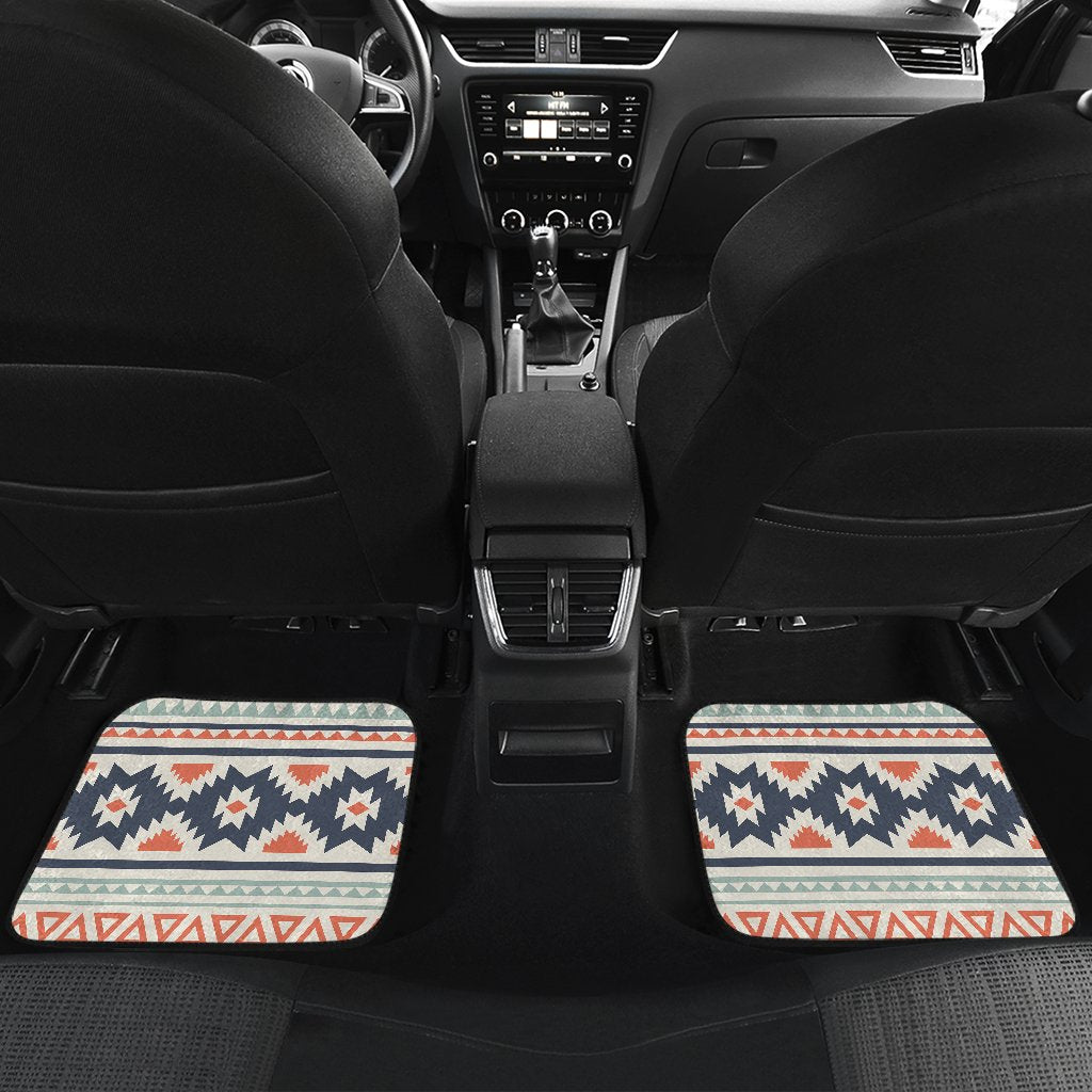 Tribal Aztec vintage pattern Front and Back Car Floor Mats