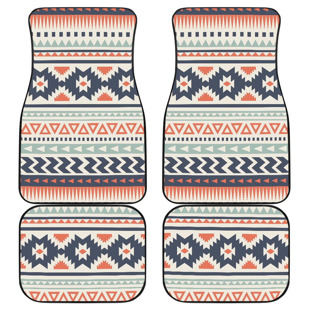 Tribal Aztec vintage pattern Front and Back Car Floor Mats