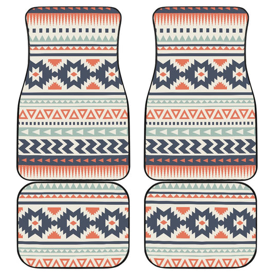Tribal Aztec vintage pattern Front and Back Car Floor Mats