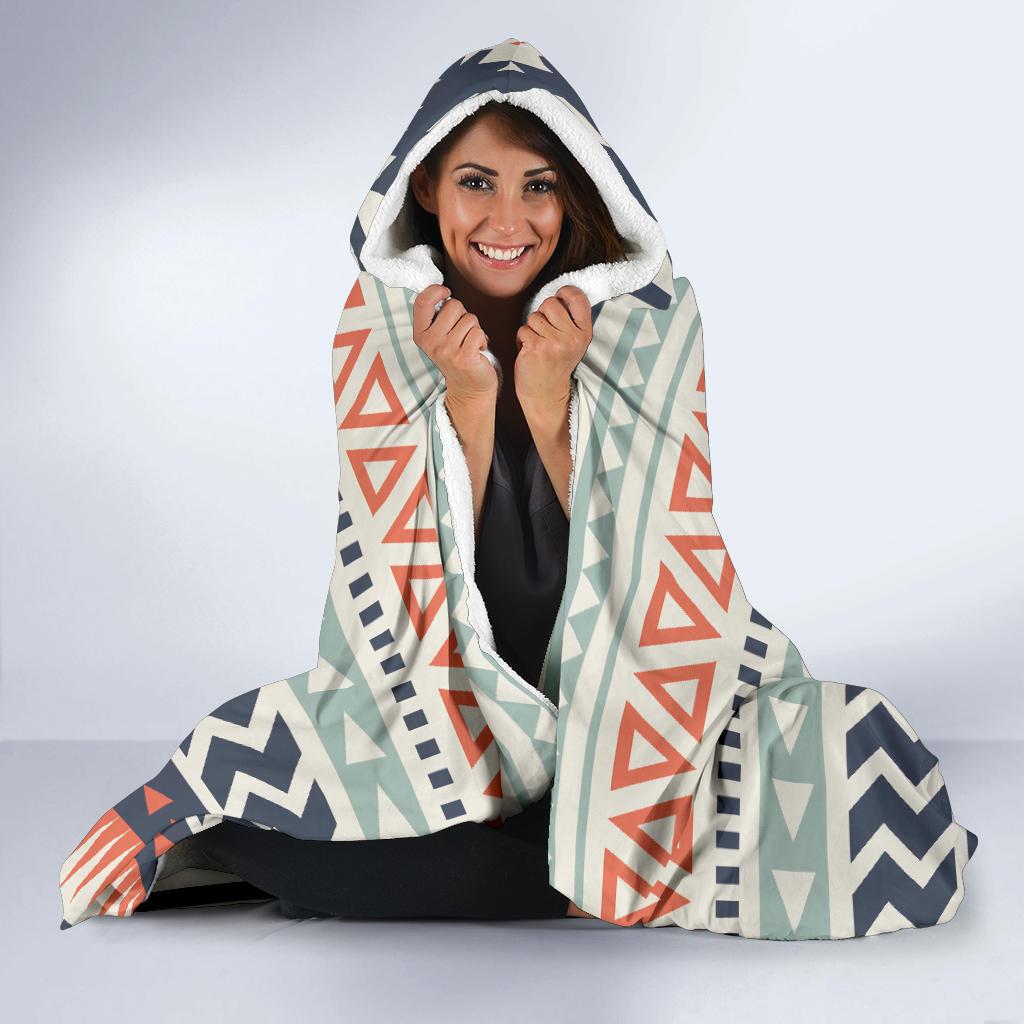 Tribal Aztec vintage pattern Hooded Blanket-JORJUNE.COM