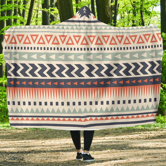 Tribal Aztec vintage pattern Hooded Blanket-JORJUNE.COM