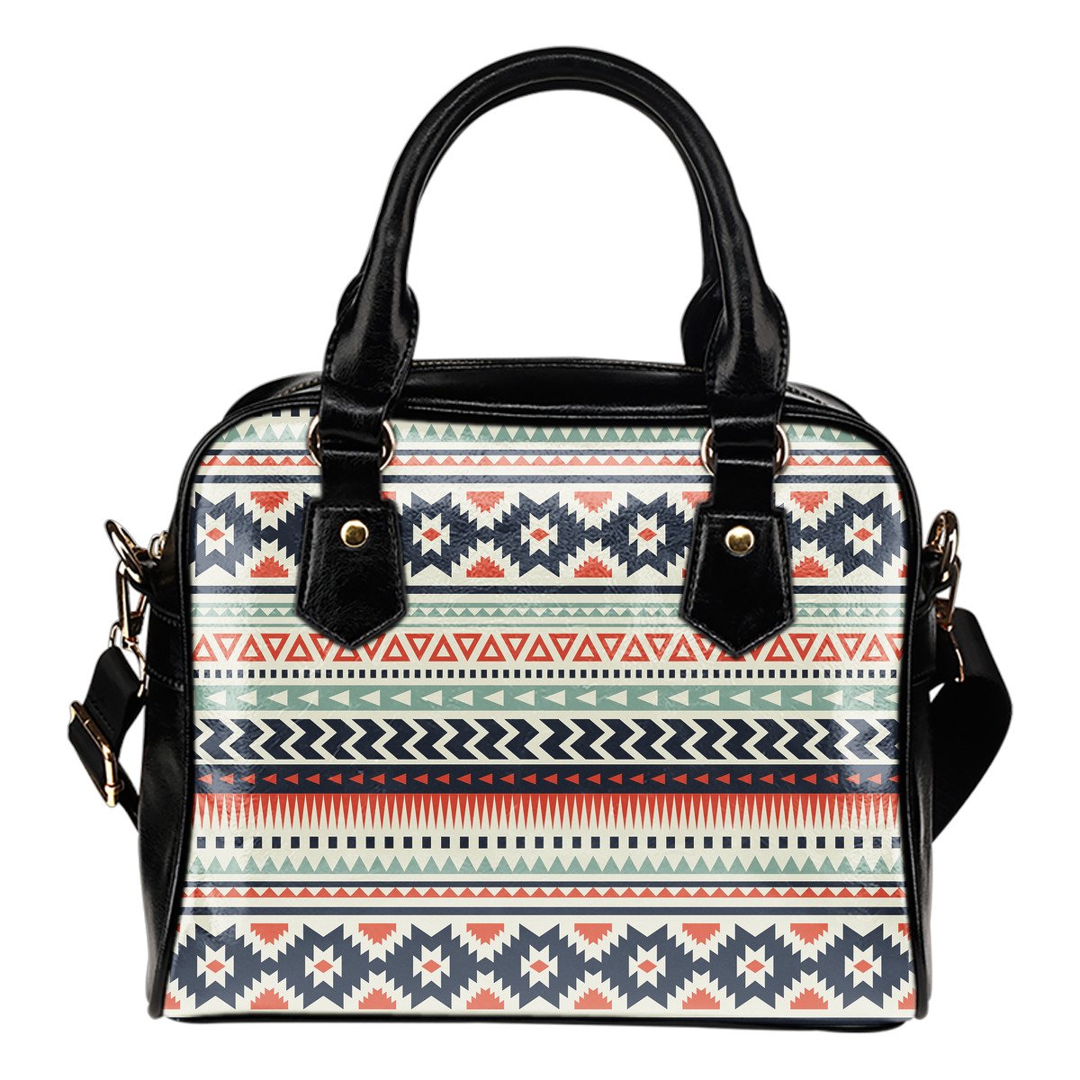 Tribal Aztec vintage pattern Leather Shoulder Handbag