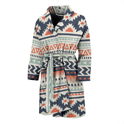 Tribal Aztec Vintage Pattern Men Bath Robe