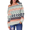 Tribal Aztec Vintage Pattern Off Shoulder Sweatshirt