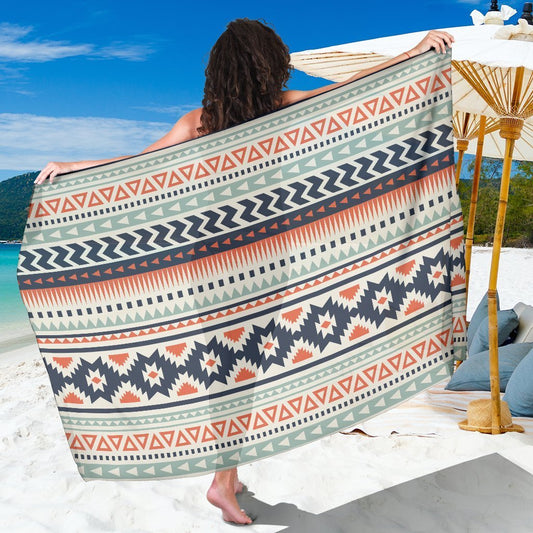Tribal Aztec vintage pattern Beach Sarong Pareo Wrap