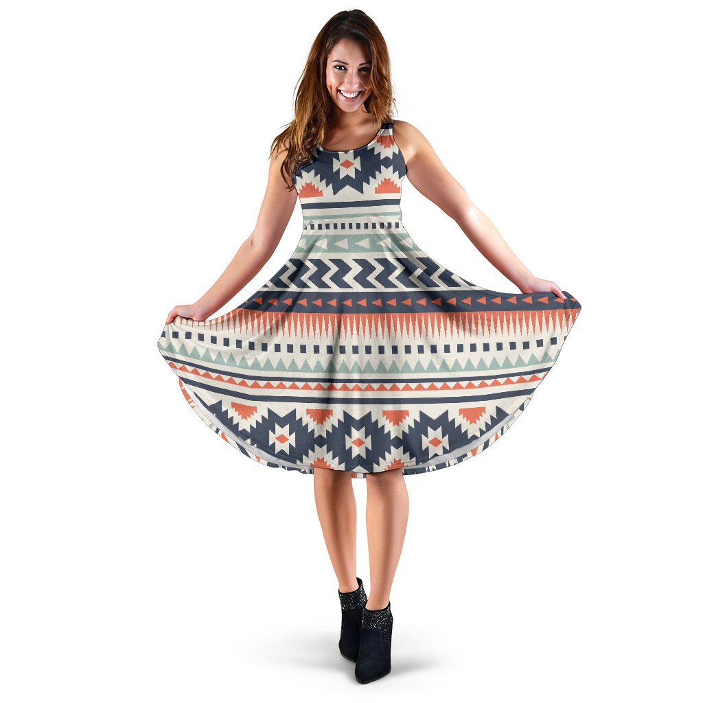 Tribal Aztec Vintage Pattern Sleeveless Mini Dress