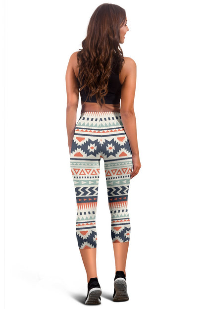 Tribal Aztec Vintage Pattern Women Capris