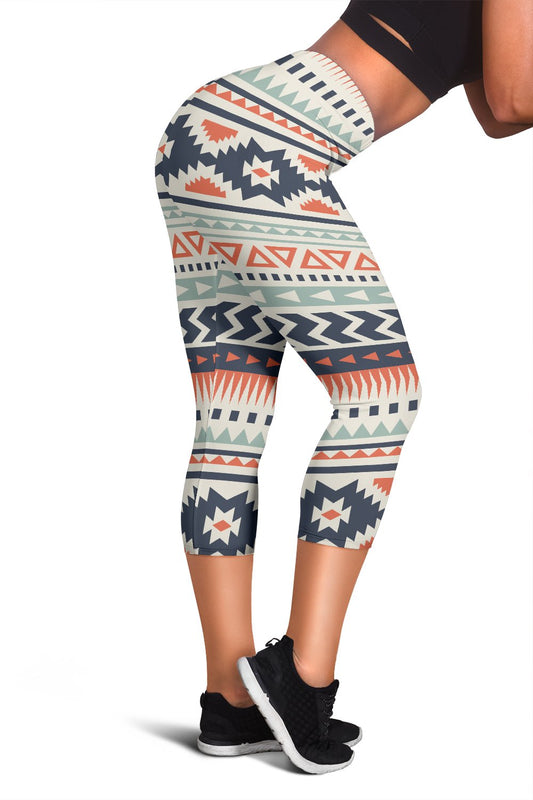 Tribal Aztec Vintage Pattern Women Capris