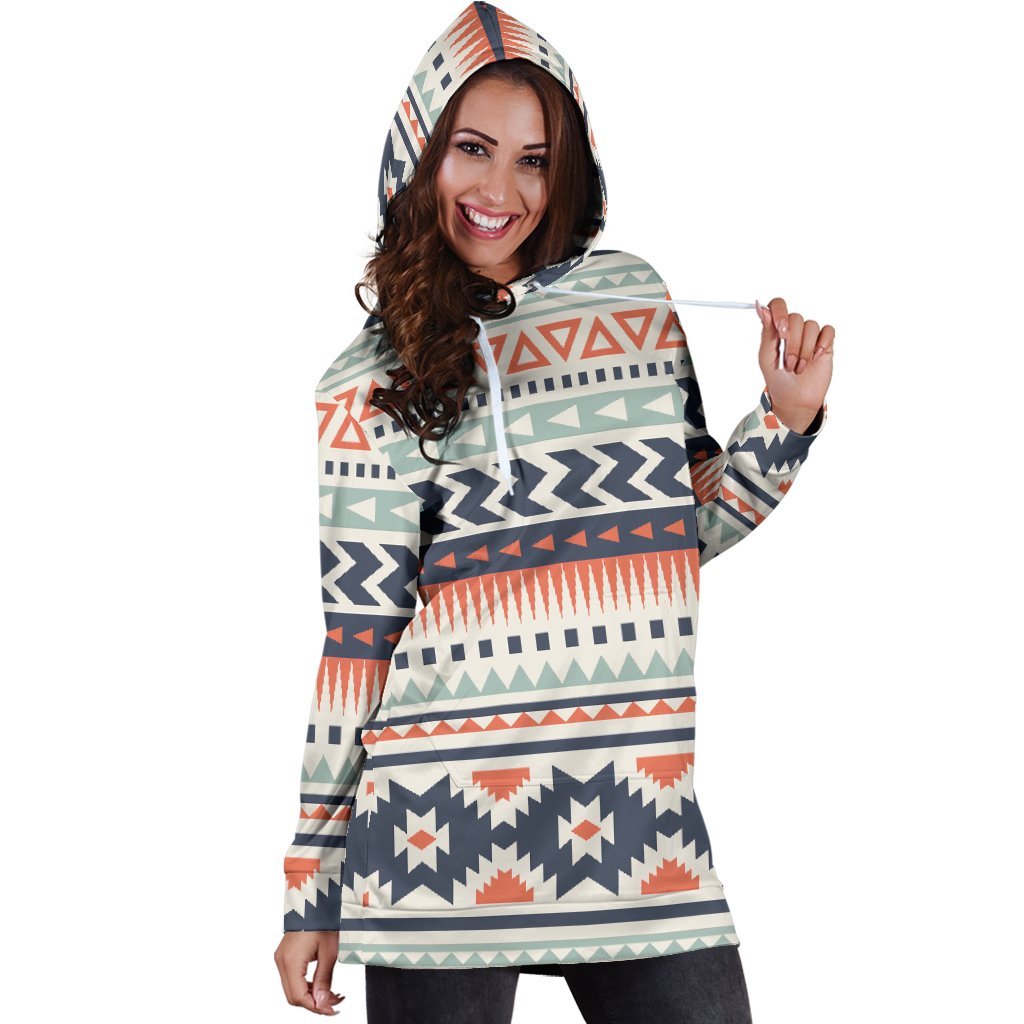 Tribal Aztec Vintage Pattern Women Hoodie Dress
