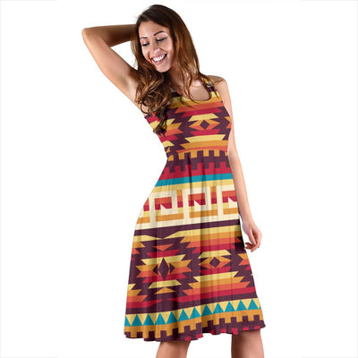 Tribal Aztec Vintage Sleeveless Mini Dress