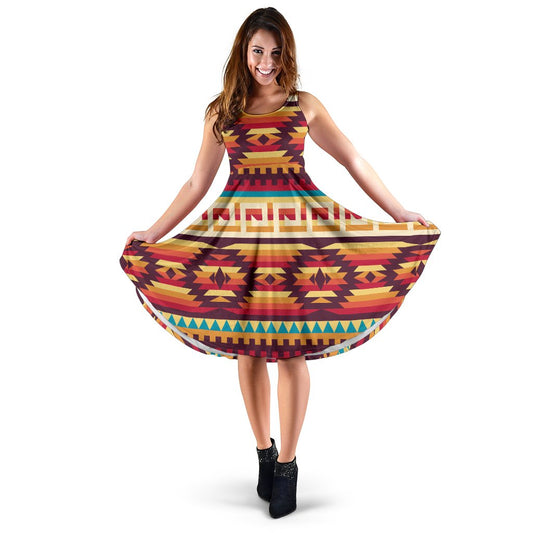 Tribal Aztec Vintage Sleeveless Mini Dress