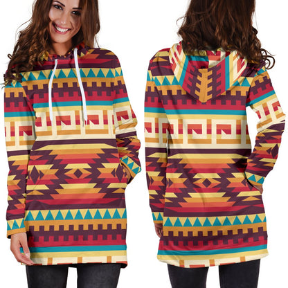 Tribal Aztec Vintage Women Hoodie Dress