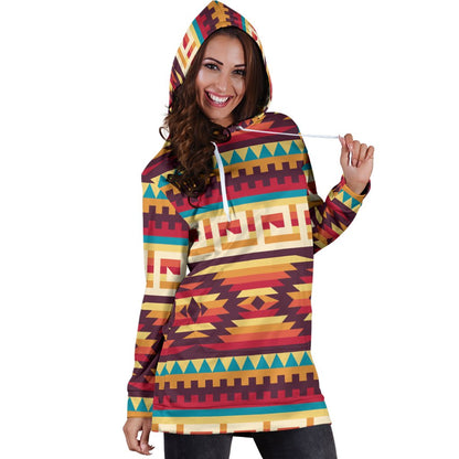 Tribal Aztec Vintage Women Hoodie Dress