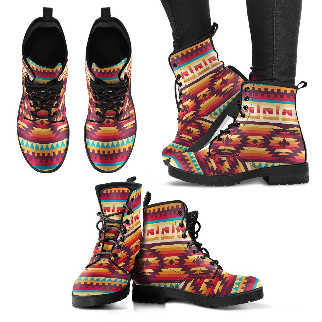 Tribal Aztec Vintage Women Leather Boots
