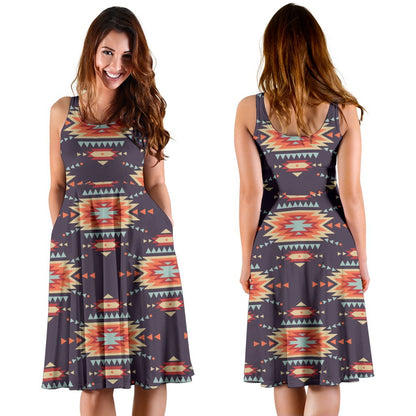 Tribal Indians Aztec Sleeveless Mini Dress