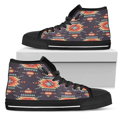 Tribal Indians Aztec Women High Top Shoes