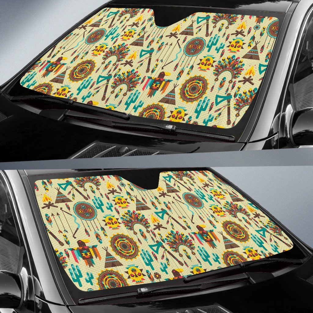 Tribal Indians Native American Aztec Car Sun Shade-JorJune