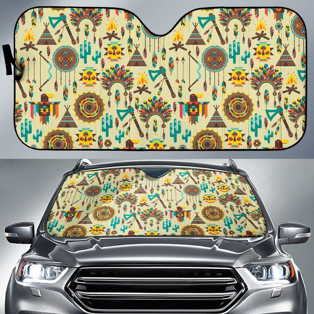 Tribal Indians Native American Aztec Car Sun Shade-JorJune