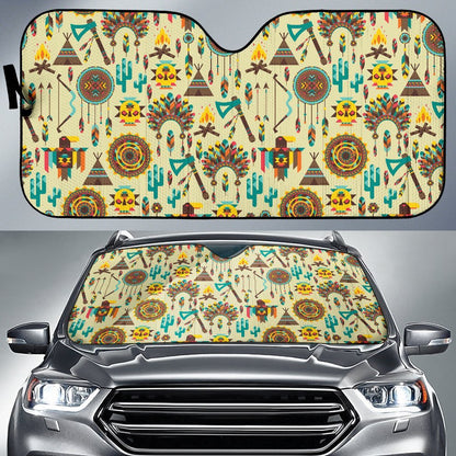 Tribal Indians Native American Aztec Car Sun Shade-JorJune