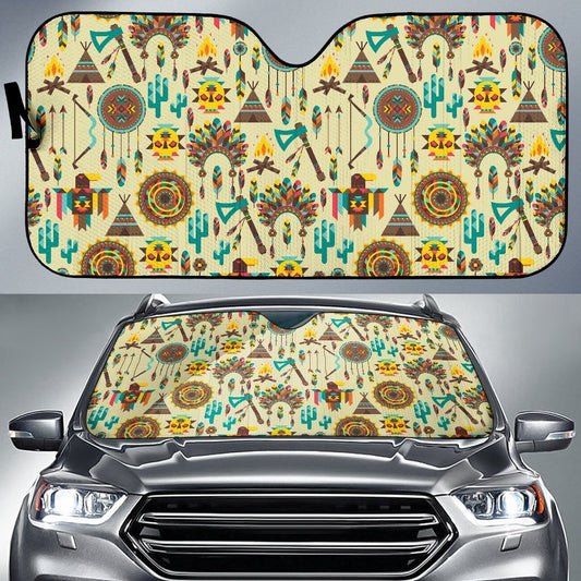 Tribal Indians Native American Aztec Car Sun Shade-JorJune