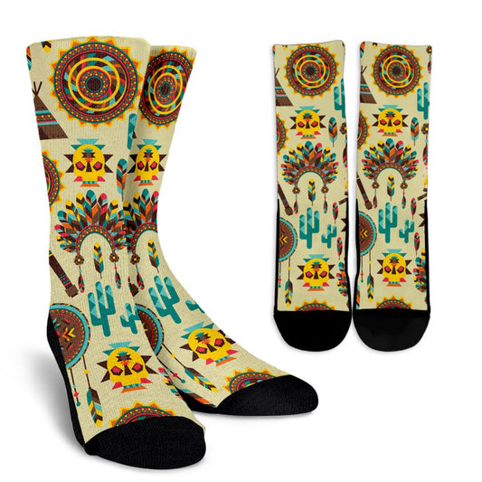 Tribal indians native american aztec Crew Socks